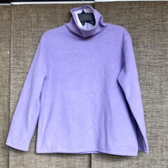 Coldwater Creek funnel neck fleece sweatshirt color lilac - Picture 1 of 4